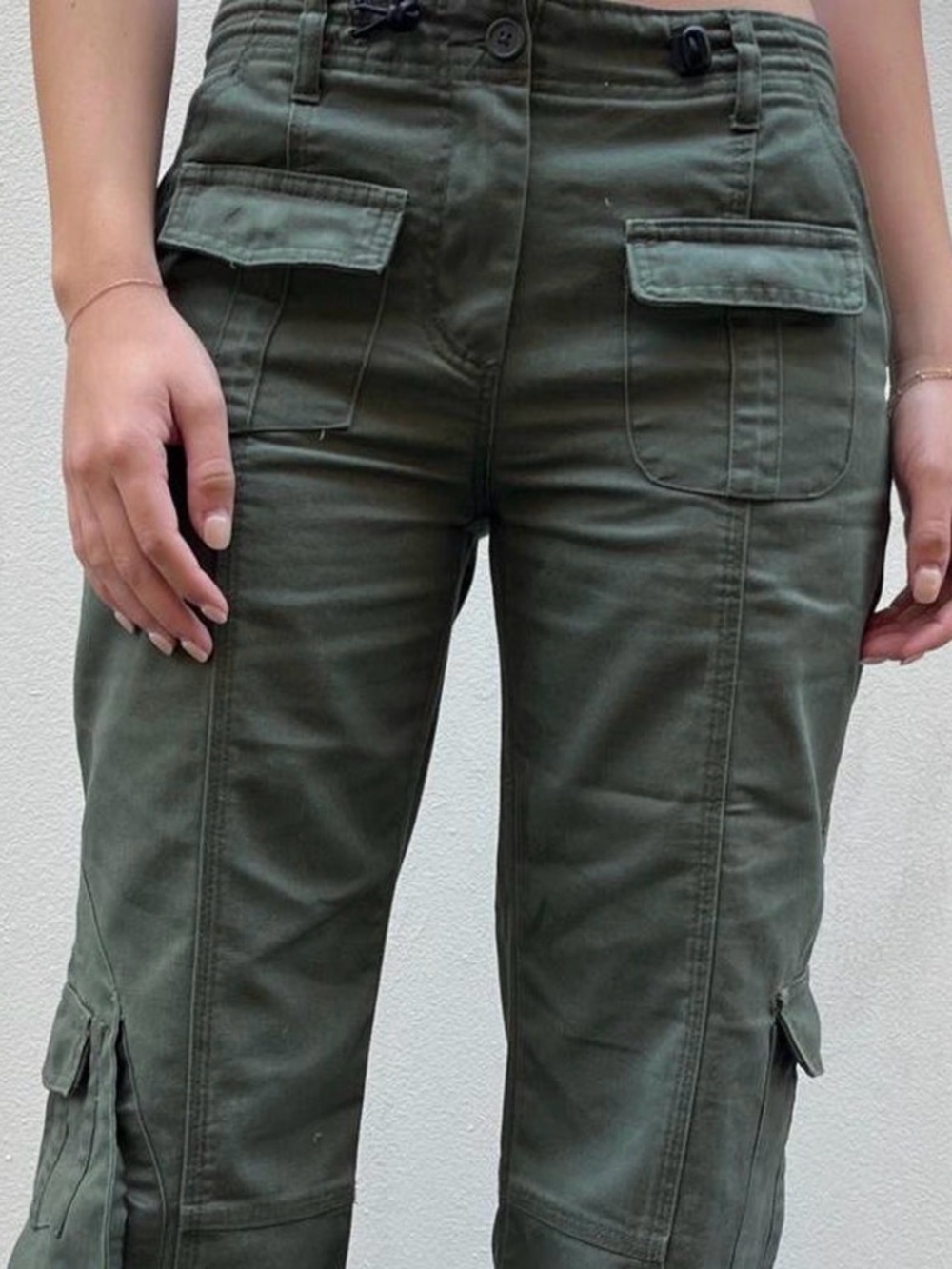 Brandy Melville Olive Green Low Rise Cargo Pants